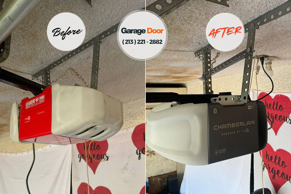 Before and after: garage door repair Chesilhurst, NJ